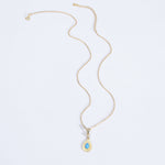 S925 Sterling Silver Teardrop-Shaped Opal Necklace with Zircon