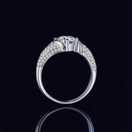 S925 Sterling Silver Full Inlaid Four-Claw Moissanite Ring