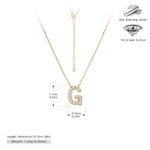 S925 Sterling Silver Simple Zircon Necklace with English Letters
