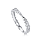 S925 Silver Moissanite Adjustable Möbius Couple's Ring