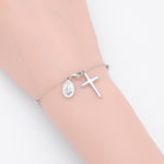 S925 Sterling Silver Rosary Cross Bracelet
