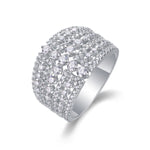 S925 Sterling Silver Large Moissanite Ring
