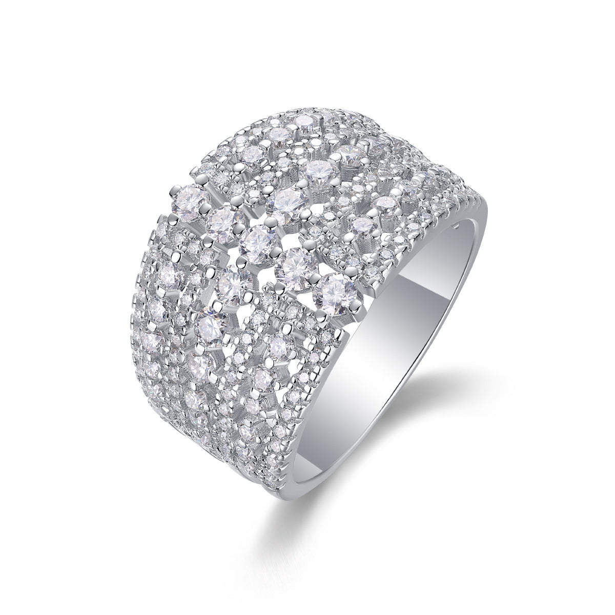 S925 Sterling Silver Large Moissanite Ring