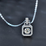S925 Sterling Silver Moissanite Smart Square Bag Necklace