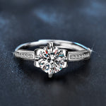 925 Sterling Silver Moissanite Iris Flower Ring