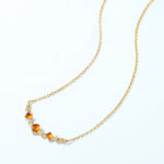 S925 Sterling Silver Gold-Plated Geometric Orange Garnet Pendant Necklace