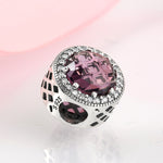 S925 Sterling Silver Beads Classic Color Zircon Snowflake Pendant