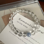 Natural white crystal spell aquamarine bracelet