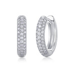 S925 Silver Star-Accented Moissanite Hoop Earrings