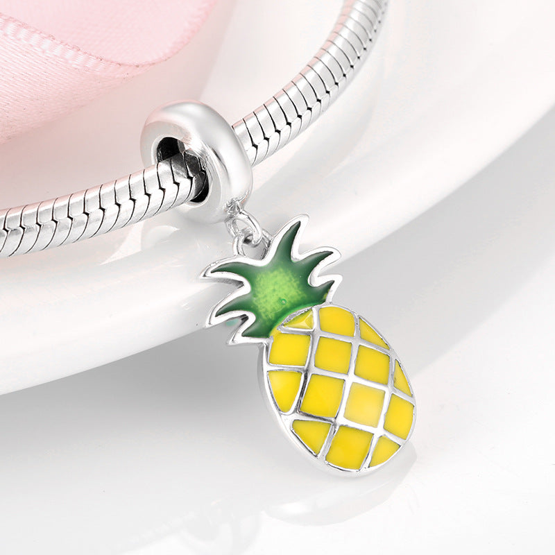 S925 Sterling Silver Pineapple Shape Pendant