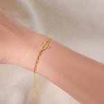S925 Sterling Silver Slightly Inlaid Zircon Simple Chain Bracelet