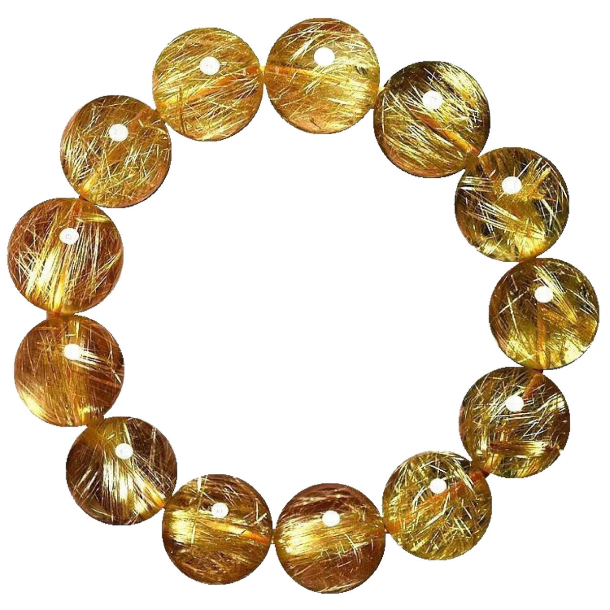 Natural Golden Rutilated Quartz Bracelet