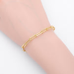 S925 Sterling Silver Openwork Paperclip Chain Bracelet
