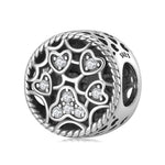 S925 Sterling Silver Loving Heart Hollow Zircon Jeweled Pendant