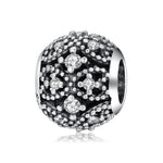 S925 Sterling Silver Spherical Hollow Flower Zircon Pendant