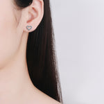 Moissanite 925 sterling silver full diamond heart earrings