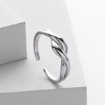 S925 Sterling Silver Ring, Stylish and Unique Plain Wave Pattern
