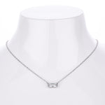 Rectangular colored zircon s925 sterling silver December birthstone collar necklace