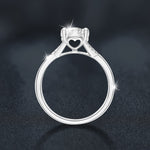 S925 Sterling Silver Four-Prong Snowflake Moissanite Ring