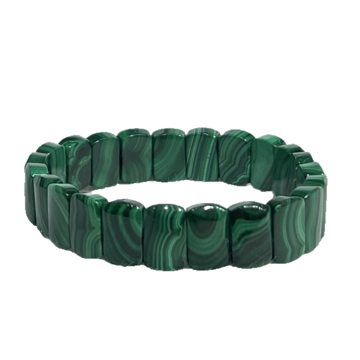 Natural Malachite Flat-Link Bracelet