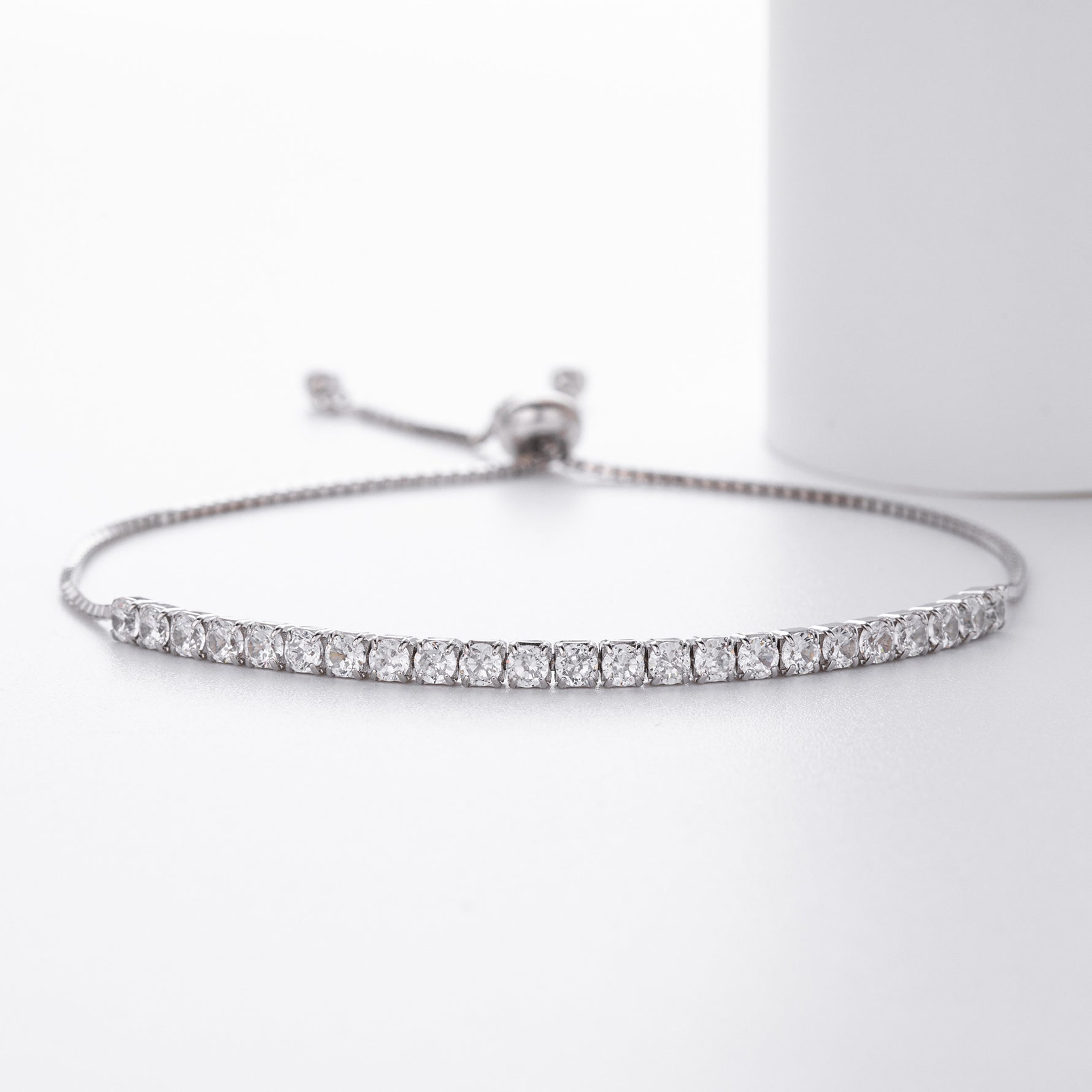 S925 Sterling Silver Diamond-Accented Bracelet