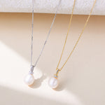 S925 Sterling Silver Fashionable Natural Pearl Zircon Inlaid Necklace