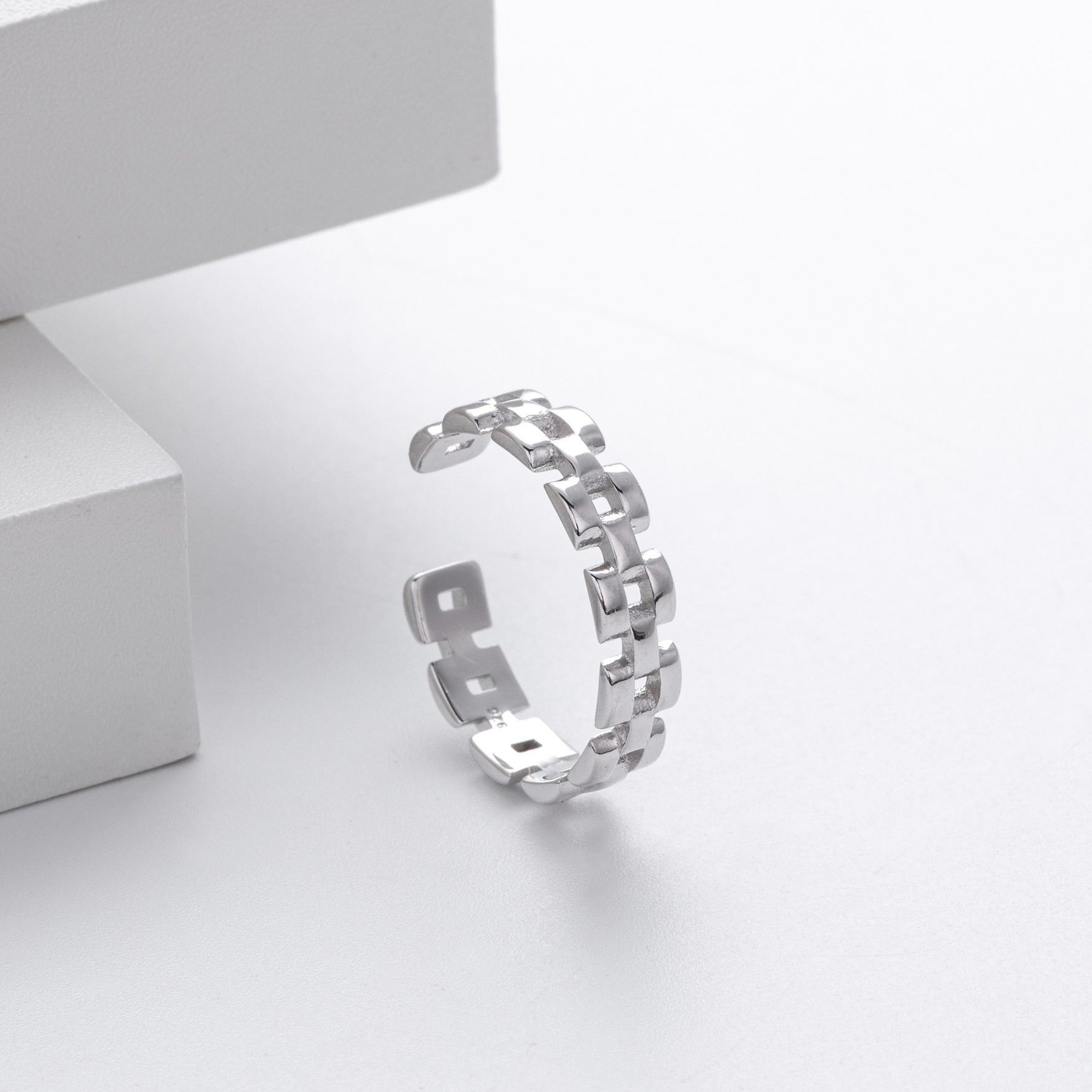 European and American retro S925 sterling silver chain ring, versatile, trendy, fashionable hip-hop style watch strap ring