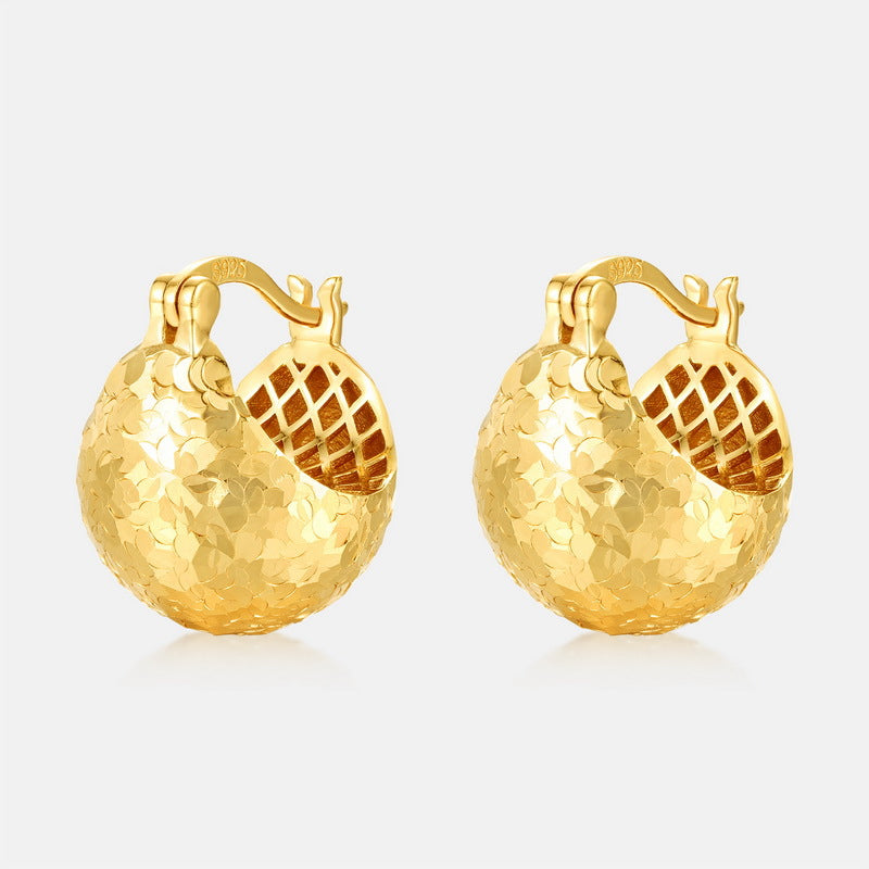 S925 Sterling Silver Gold-Plated Ice Shard Earrings