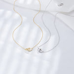 S925 Sterling Silver Simple Zircon Inlaid Heart-Shaped Buckle Necklace