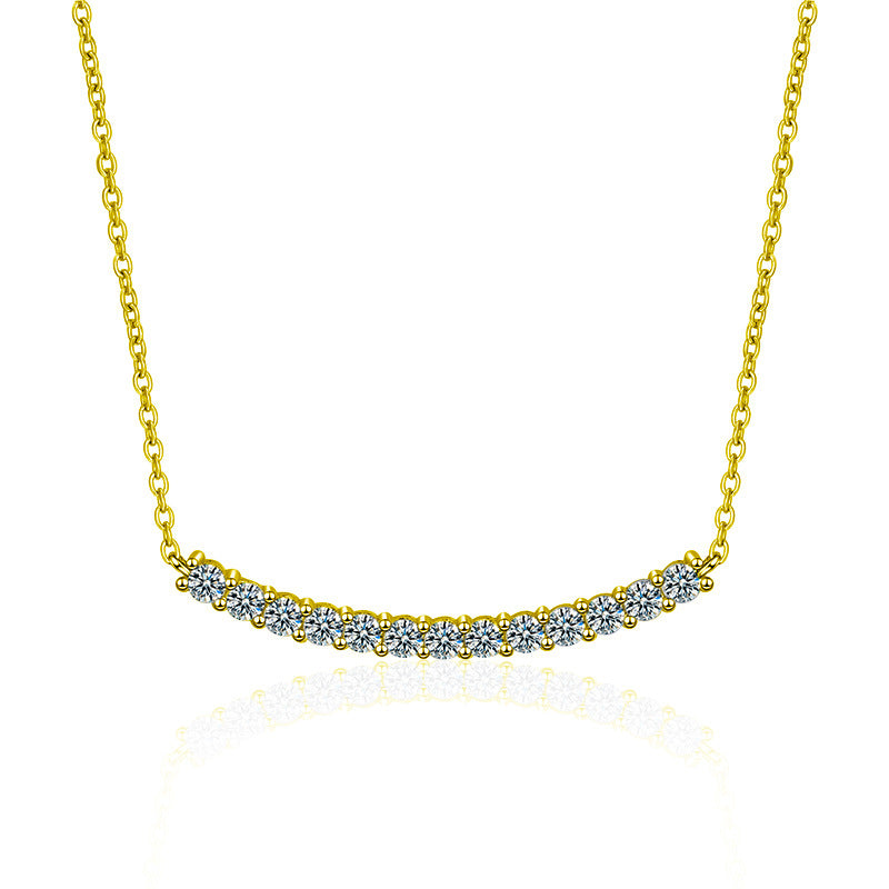 S925 Sterling Silver Moissanite Smile Necklace