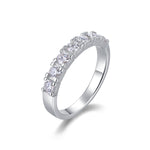 S925 Sterling Silver Moissanite Solid-Band Ring