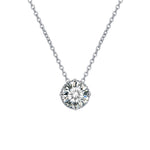 S925 Sterling Silver Moissanite Simple round Cake Pendant Necklace