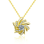 S925 Sterling Silver Moissanite Windmill Necklace