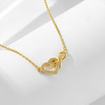 S925 Sterling Silver Lucky 8-Word Unlimited Heart-Shaped Zircon Necklace