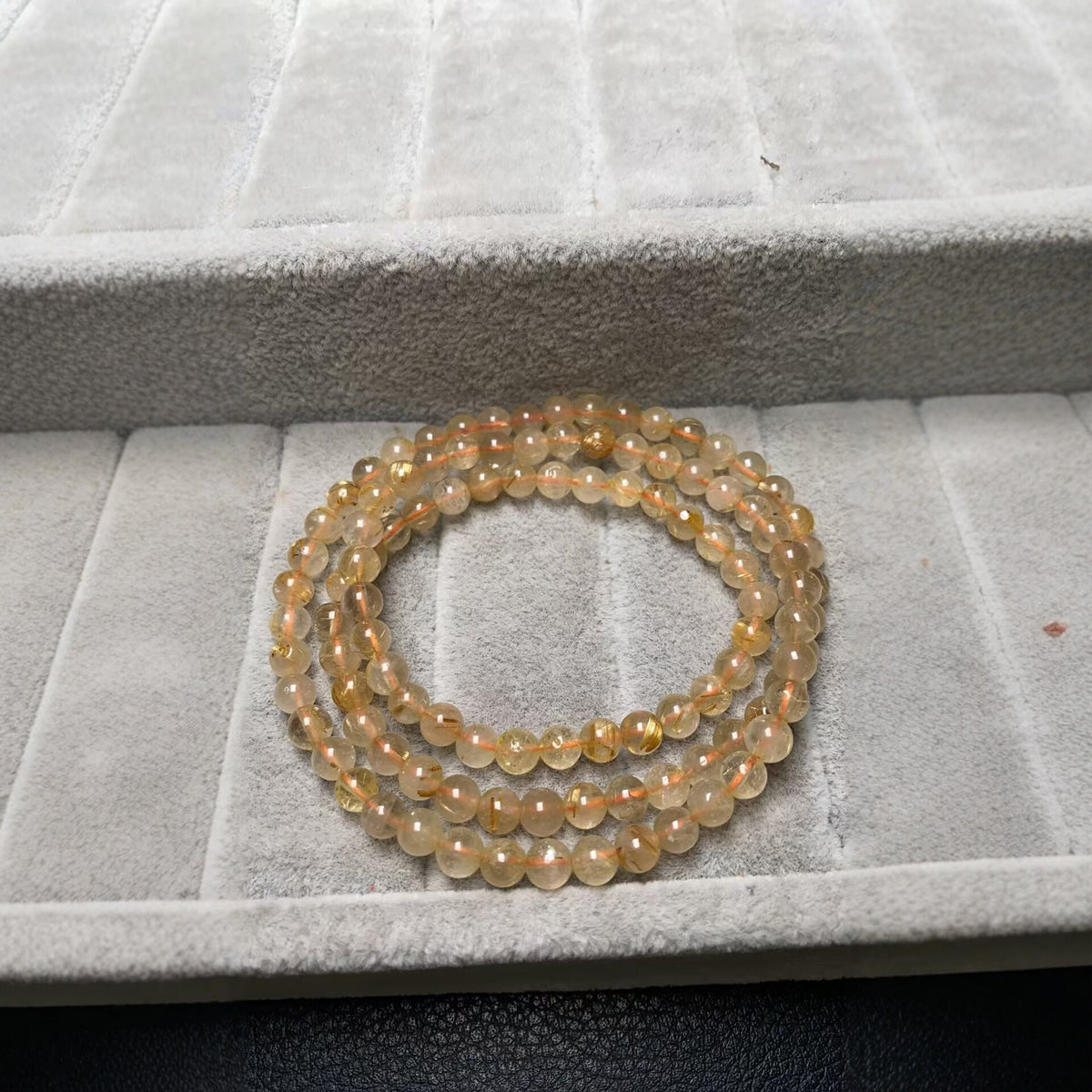 Natural Golden Rutilated Quartz Bracelet