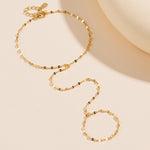 925 Silver Super Shiny Tile Chain Finger Chain Bracelet