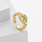 Stylish and simple S925 sterling silver ring with English letter band
