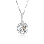 S925 Sterling Silver Moissanite T-Shaped round Bag Necklace