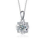 S925 Sterling Silver Moissanite Windmill Pendant Necklace