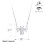 S925 pure silver fashionable zirconia bee-shaped necklace