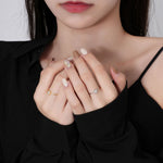 S925 Sterling Silver Zircon Open Ring