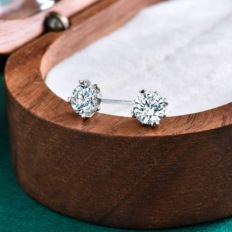 S925 Sterling Silver Snowflake Moissanite Earrings