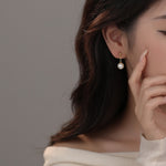 S925 Sterling Silver Pearl Drop Earrings