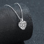 S925 Sterling Silver Moissanite Heart-Shaped Pendant Necklace