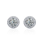 925  silver round moissanite stud earrings