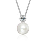 S925 Sterling Silver Moissanite Pearl Necklace