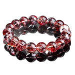 Natural Koi-Patterned Phantôm Quartz Bead Bracelet