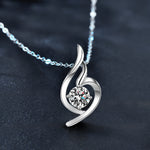 S925 Sterling Silver Moissanite Angel Pendant Necklace