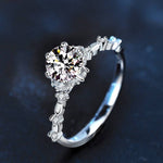 S925 Sterling Silver Moissanite Bridal Bouquet Ring