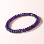 Natural Amethyst Tablet-Shaped Bead Bracelet